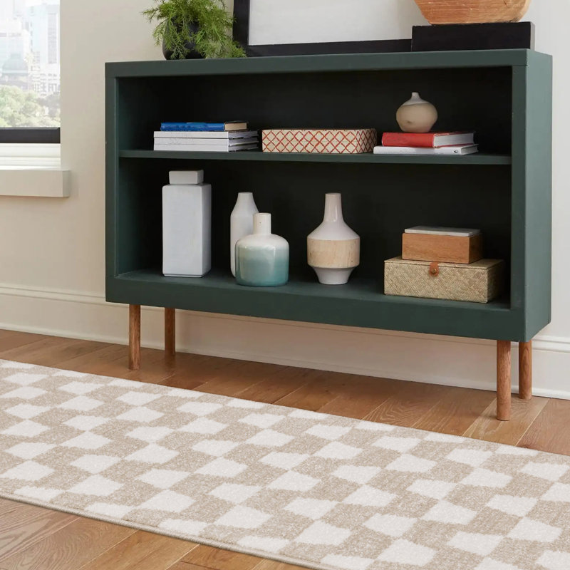 Tapis tissé à la main Charlanne, Beige, Rectangle 2 pi 0 po x 7 pi 7 po