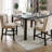 Karekin Dining Table with 4 Side Chairs and Bench in Grey