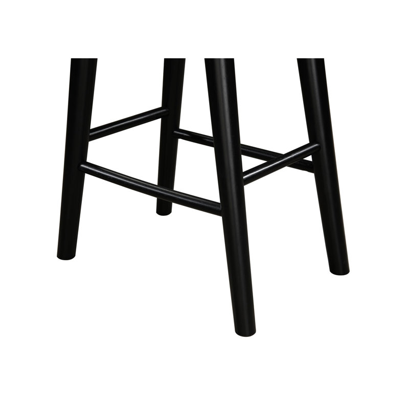 Tabouret de comptoir rembourré Luna, Tabouret de comptoir (siège d'une hauteur de 25,4, Boucle grise / base noire