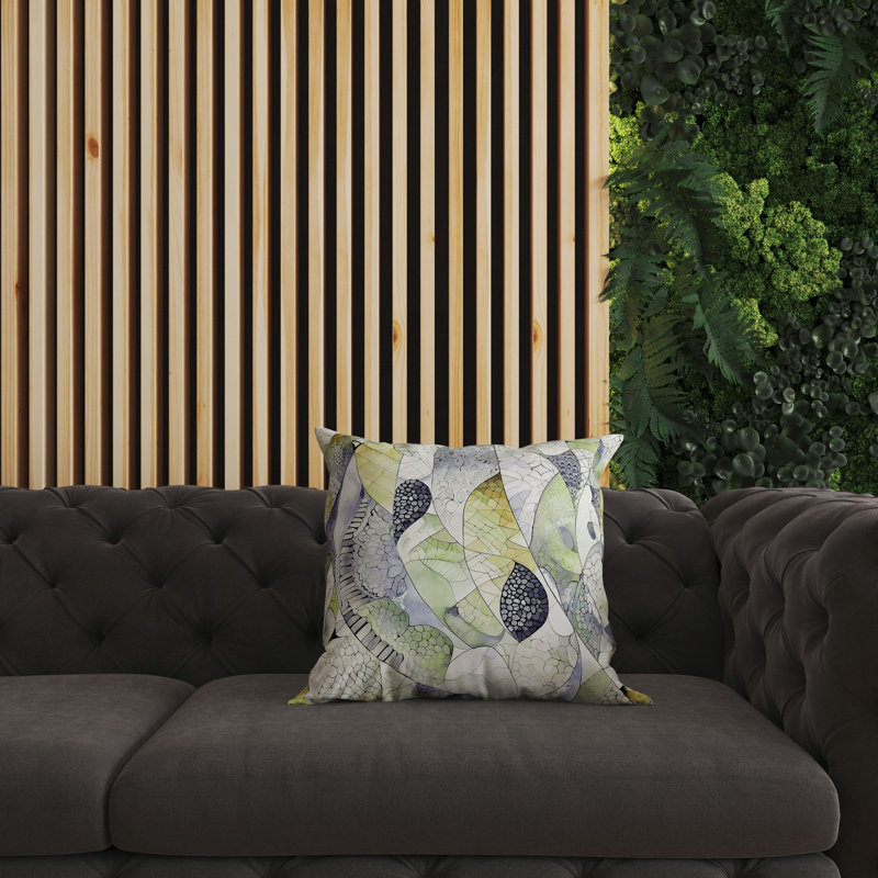Coussin Rock Heaven, Vert / gris abstrait, H 20 po x l 20 po