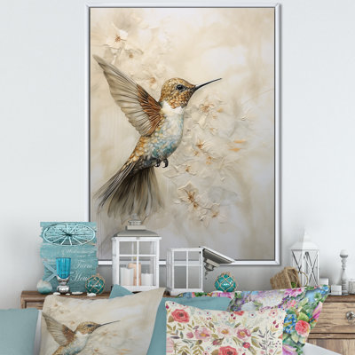 Colibri floral flottant III - Art mural colibri pour le salon
