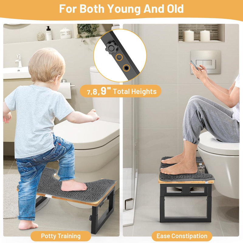 Bamboo Toilet Stool Foldable