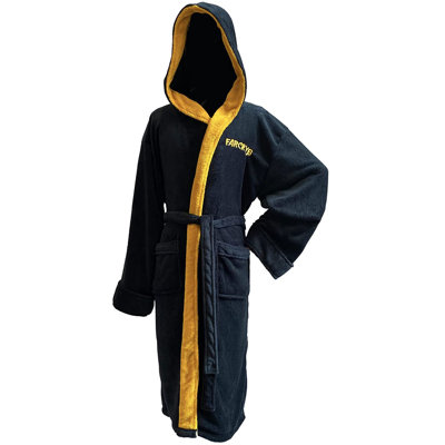 Fleece Mid-Calf Bathrobe with Pockets and Hood
