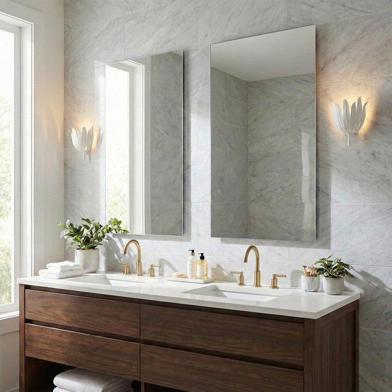 Steel Flush Mounted Sconce, White