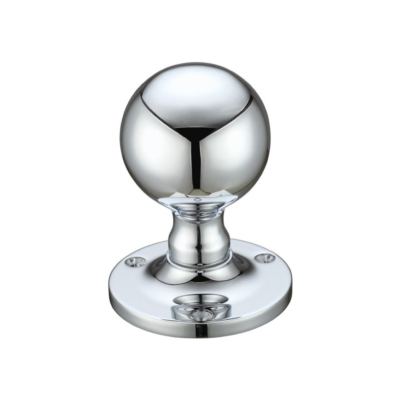 Passage Door Knob, Polished Chrome