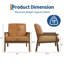 Méridienne moderne à haut dossier avec cadre en bois de polyuréthane et rotin, chaise d'appoint pour le salon ou la réception, brun