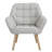Modern Button Tufted Accent Chair, Wide Arms Solid Wood Frame Soft Gray Fabric, Multi-functional Dining Office Reading Armchair for Living Room Bedroom Office-1404346648
