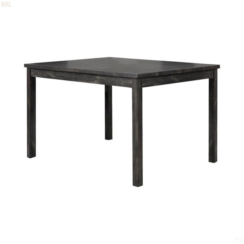Table de salle à manger en bois 48 po avec 4 chaises d'appoint rembourrées Transitional, Gris anthracite, Gris