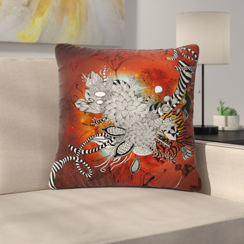 Coussin Wild Lilly, 16 po x 16 po