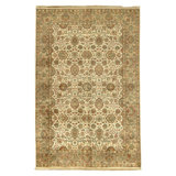 Hand Knotted Wool Oriental Area Rug in Ivory And Camel
