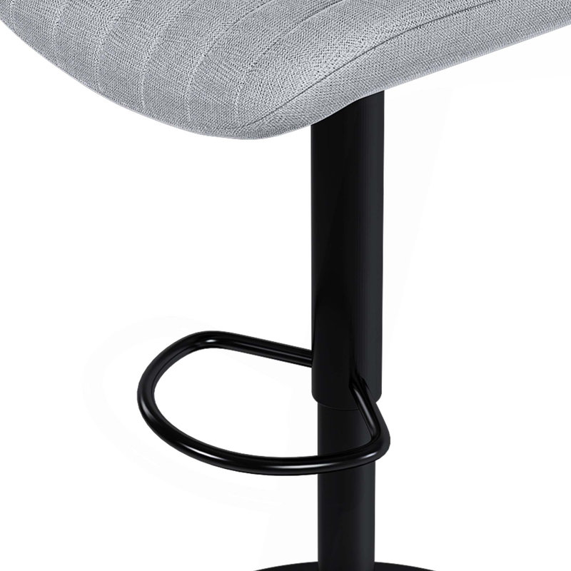 Adjustable Height Upholstered Swivel Bar Stools With Backrest(Set Of 2), Gray