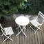 Bistro blanc pliable à 3 patios - table et chaises d'extérieur en métal blanc, pliable, 2 1