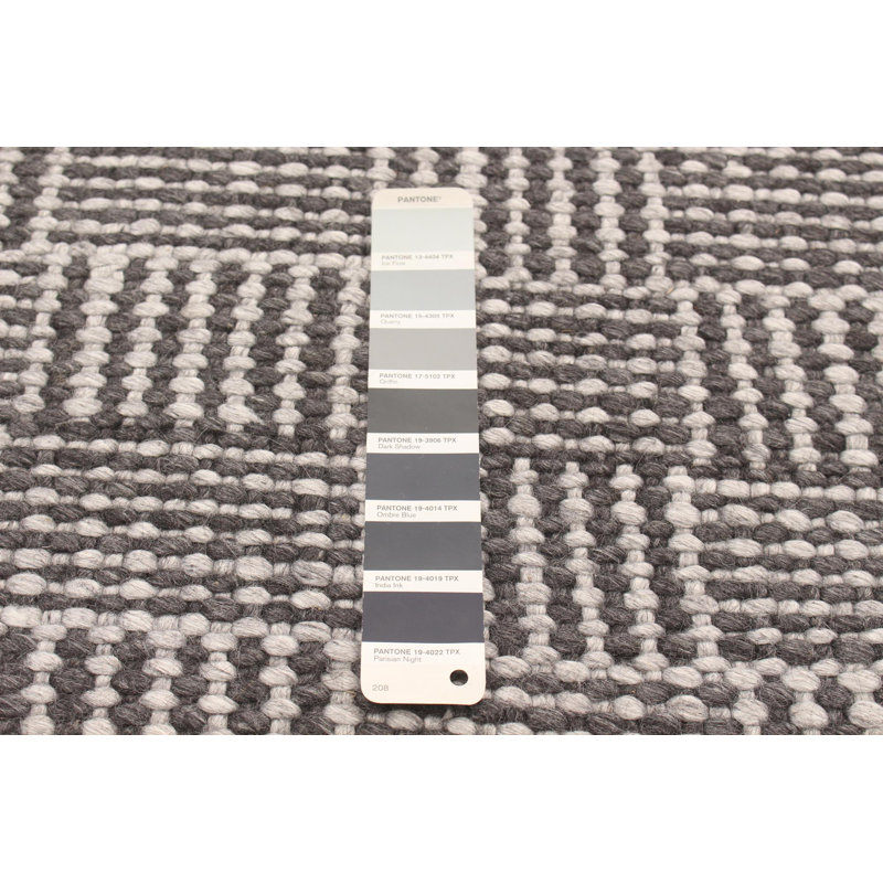Tapis gris foncé en laine touffeté à la main Baltierra