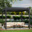 Pergola à persiennes 10 ‘X 12 'avec persiennes réglables, système de gouttière intégré-84609041