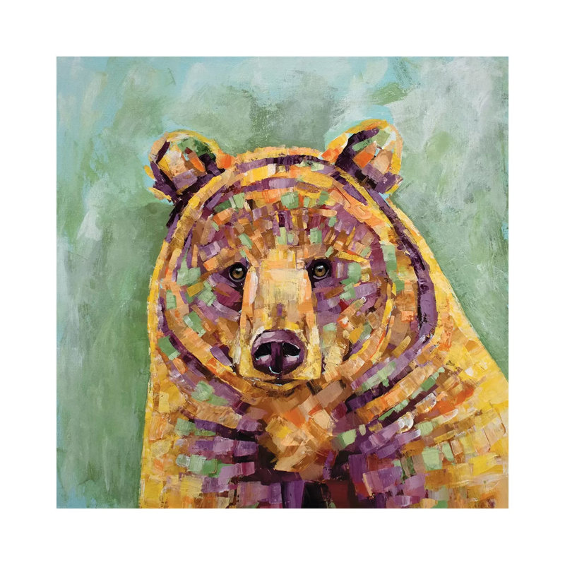 Dandelion Bear - Wrapped Canvas Print, 45.72 cm H x 45.72 cm W x 3.175 cm D