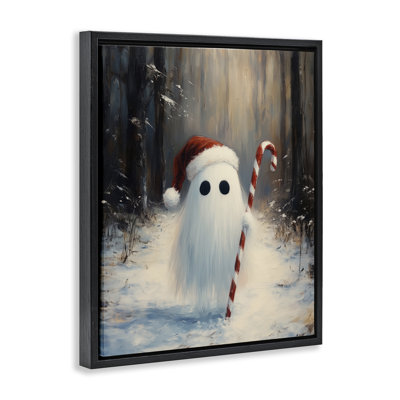 Candy Cane Forest Ghost Floating Frame, design by Arlington Prints