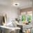 15.7 In Indoor Bedroom Flush Mount Ceiling Fan With Light