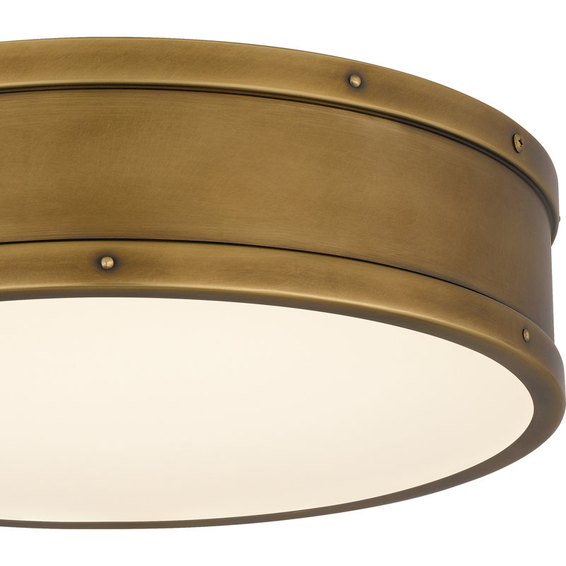 Stranocum Integrated LED Flush Mount, Weathered Brass