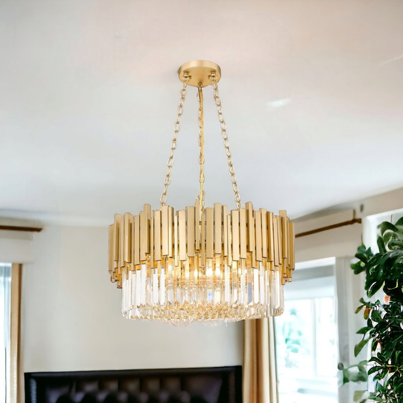 Lustre tambour en cristal 9 lumières Ejvind