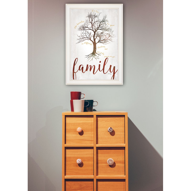 Family Tree Framed Wall Art for Living Room, Home Wall Décor Print By Marla Rae, White Framed