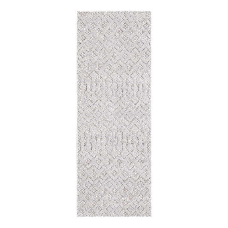 Tapis intérieur / extérieur gris Grindle, Tapis de couloir 2 pi x 6 pi