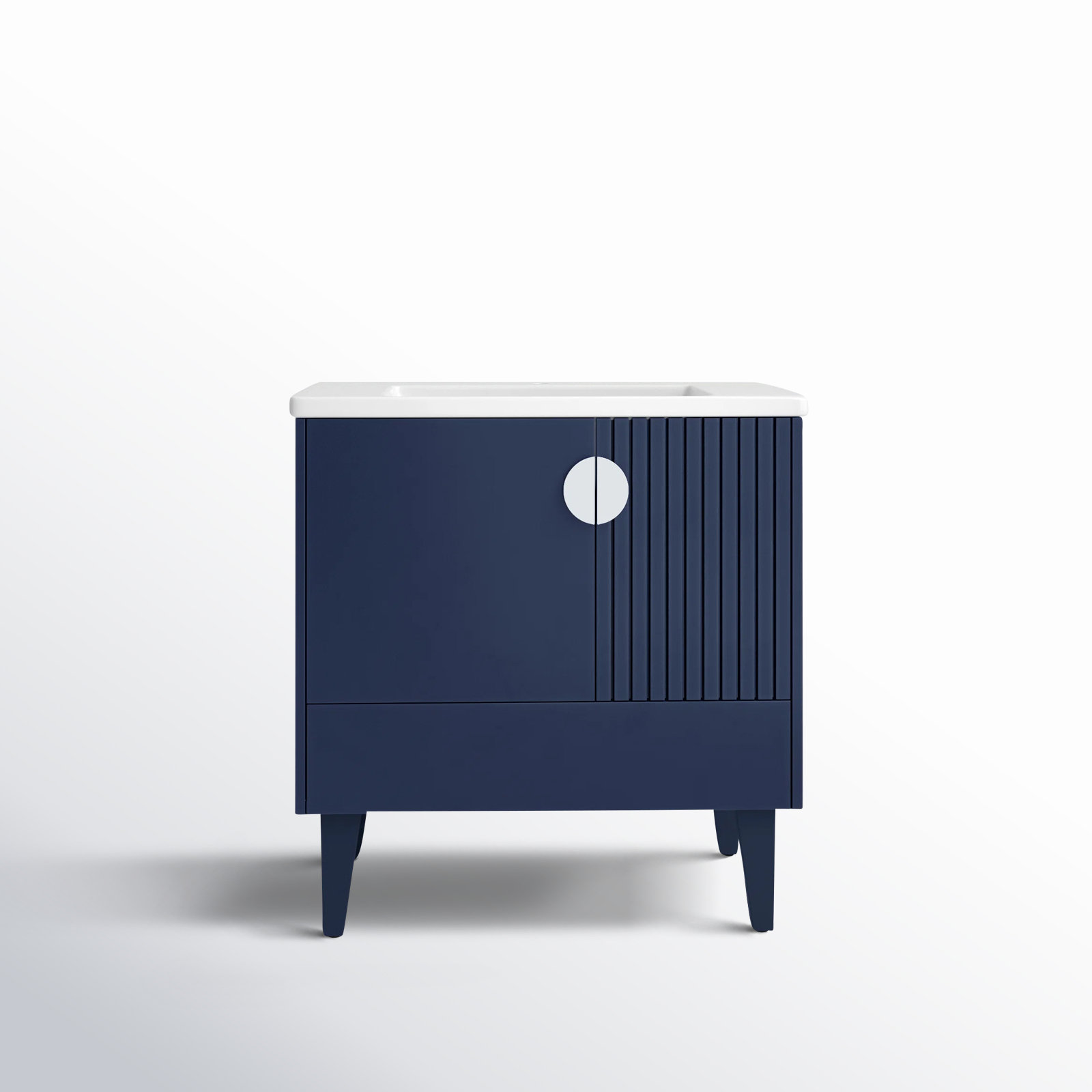 Saimah 30'' Single Bathroom Vanity, Polished Chrome, Navy Blue