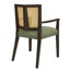Ensemble de 2 chaises de salle à manger (brun foncé et vert)-328917516-328917518