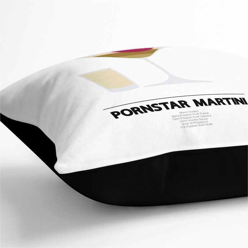 Pornstar Martini Scatter Cushion, Black, 40cm H x 40cm W x 15cm D