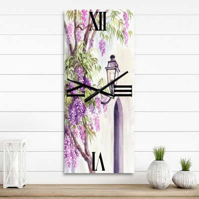 Wisteria and Lantern - Horloge murale traditionnelle