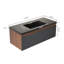 42 Inch Black Bathroom Vanity with Resin Sink, Single Drawer Storage, Pre- Assembled Wall-Mounted Vanity Cabinet