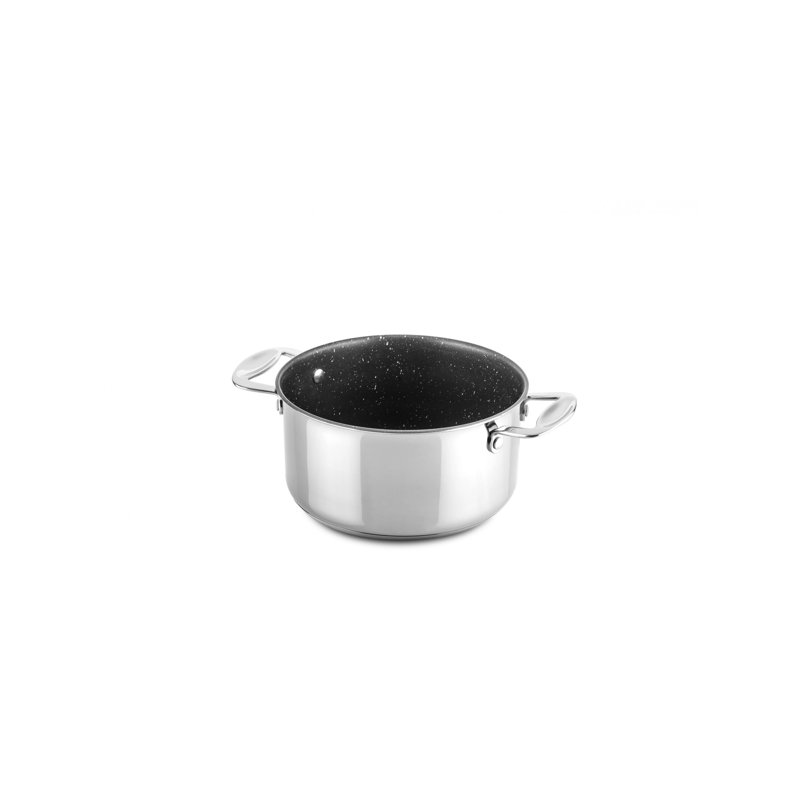 Mepra Casserole 2 H. with Lid Glamour Stone Stainless Steel, 3.75 Qt.
