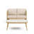 2-Person All-Weather PE Rattan Glider Loveseat With Coffee Table, Outdoor Patio Sofa Set With Beige Cushions (Weather-Resistant)