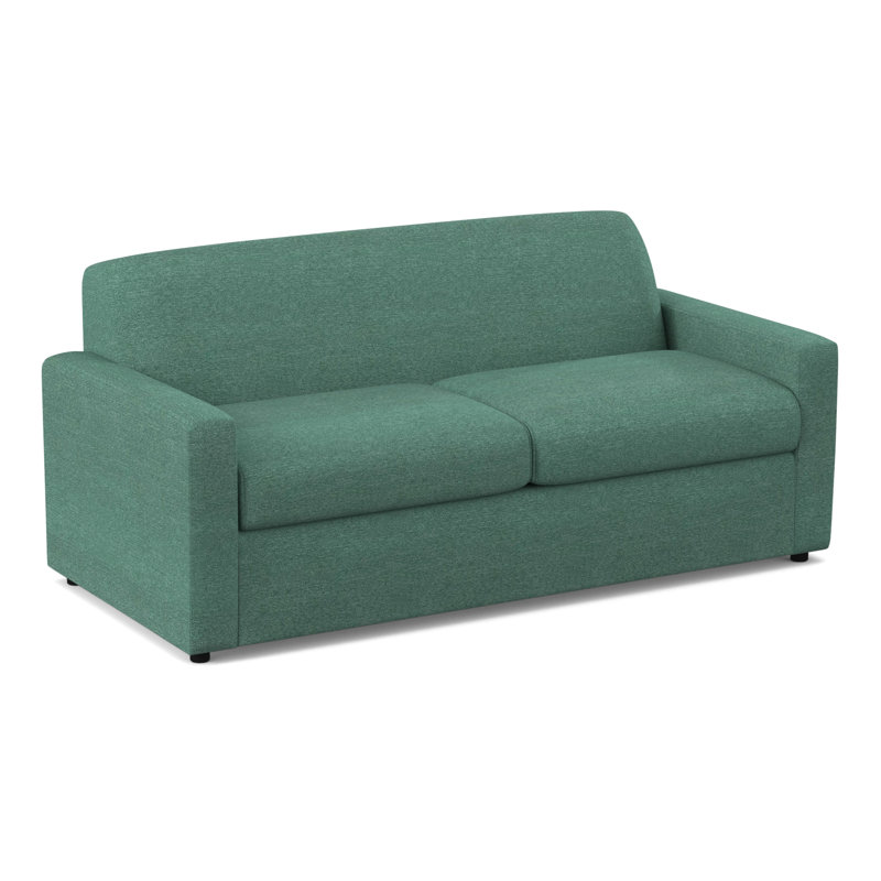 Canapé à accoudoirs carrés avec coussins réversibles 76,5 po Wells, Mélange de polyester ardoise Antic