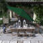 Parasol de patio 11 'en bronze avec inclinaison automatique et manivelle en oléfine vert chasseur-1974772220-1974771719