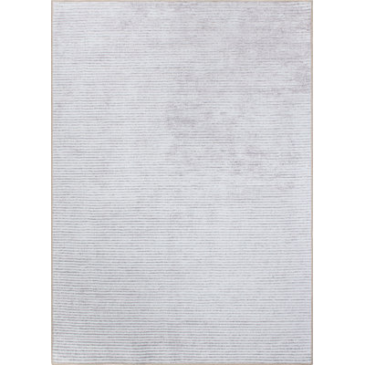 Cinderford Machine Washable Stripe Flatweave Performance Ivory/Gray Area Rug
