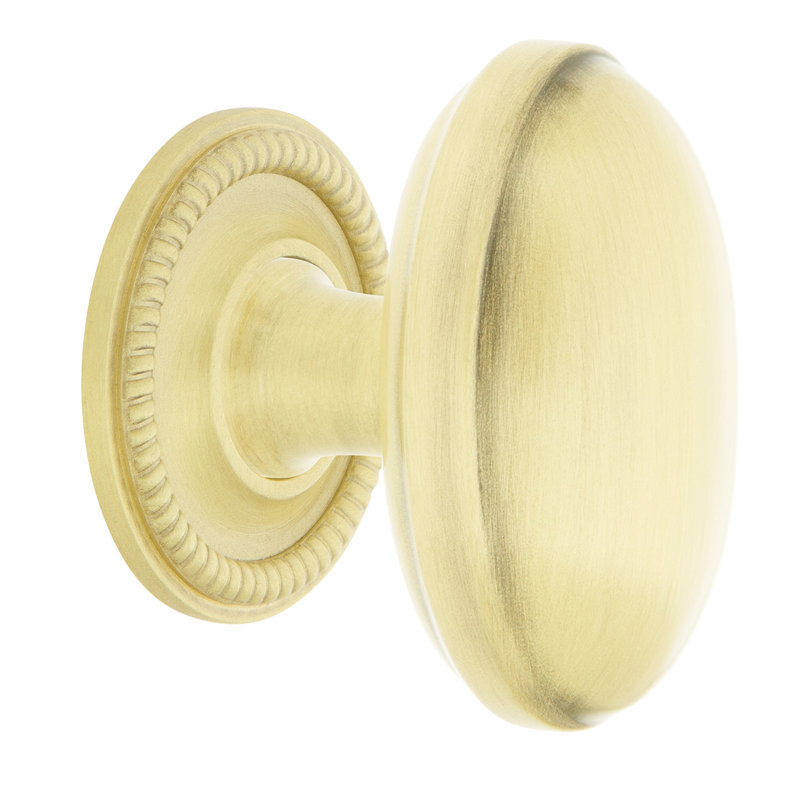 Homestead 1 3/4" Length Oval Knob, Satin Brass