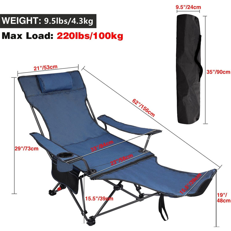 Chaise de camping inclinable Guerino