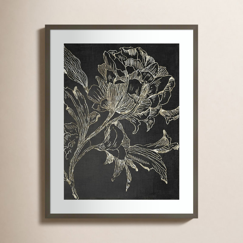 Sharice Flower Folklore I par Asia Jensen - reproduction de cadre photo, Cadre simple gris, H 33 po x l 26 po x P 1 po