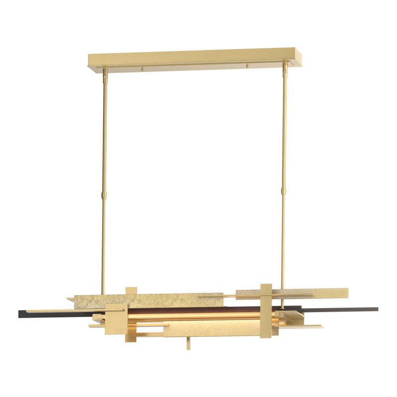 Luminaire suspendu pour îlot de cuisine 1 lumière DEL Planar, Encre, Noir, H 8,4 po x l 48,3 po x P 8,5 po