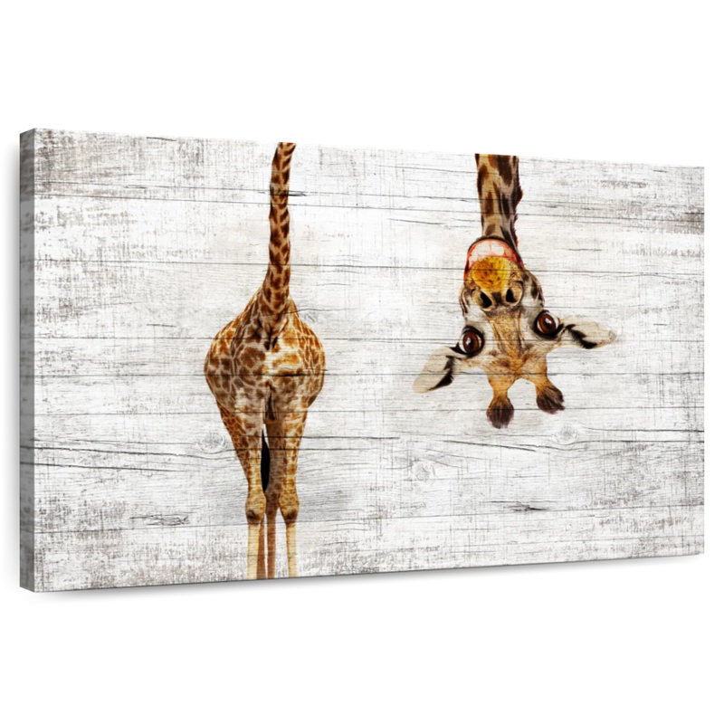 Girafe en bois, H 30 po x l 45 po