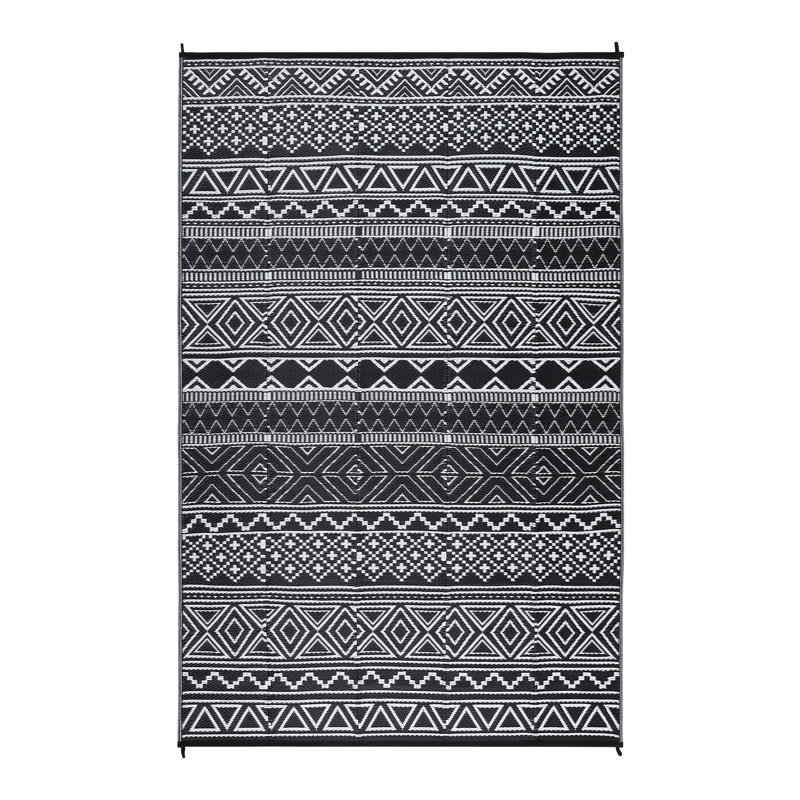 Tapis d'extérieur imperméable à l'eau pour l'extérieur, Rectangle 9 pi x 12 pi, Noir