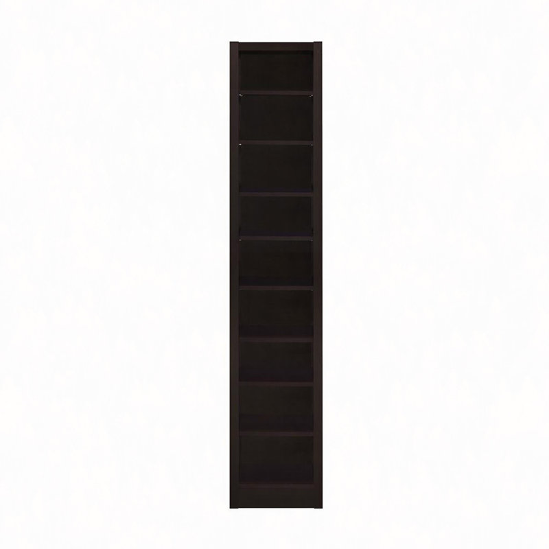 Bibliothèque rectangulaire à 8 tablettes avec 2 tablettes fixes, Cappuccino