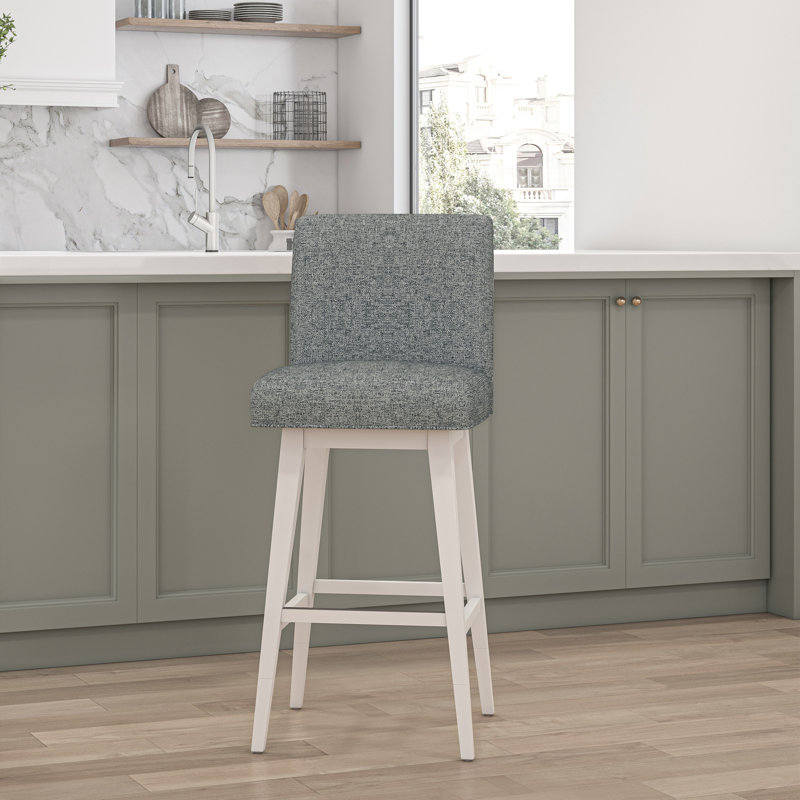 Tabouret pivotant Dorson, Blanc pur, Graphite
