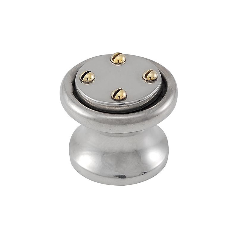 Archimedes Mushroom Knob, Polished Nickel, 1" H x 1" W x 0.875" D