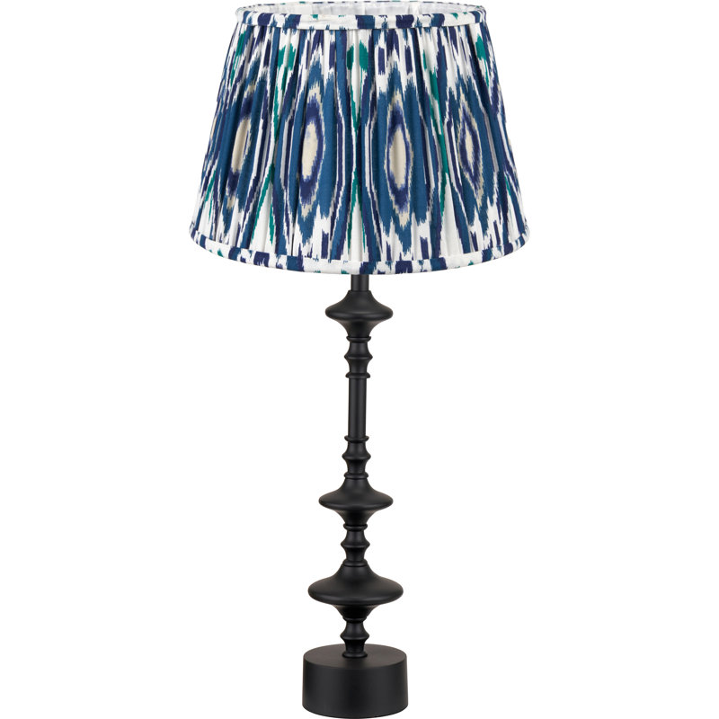 Benil Metal Table Lamp, Cotton/Cotton Blend, Blue
