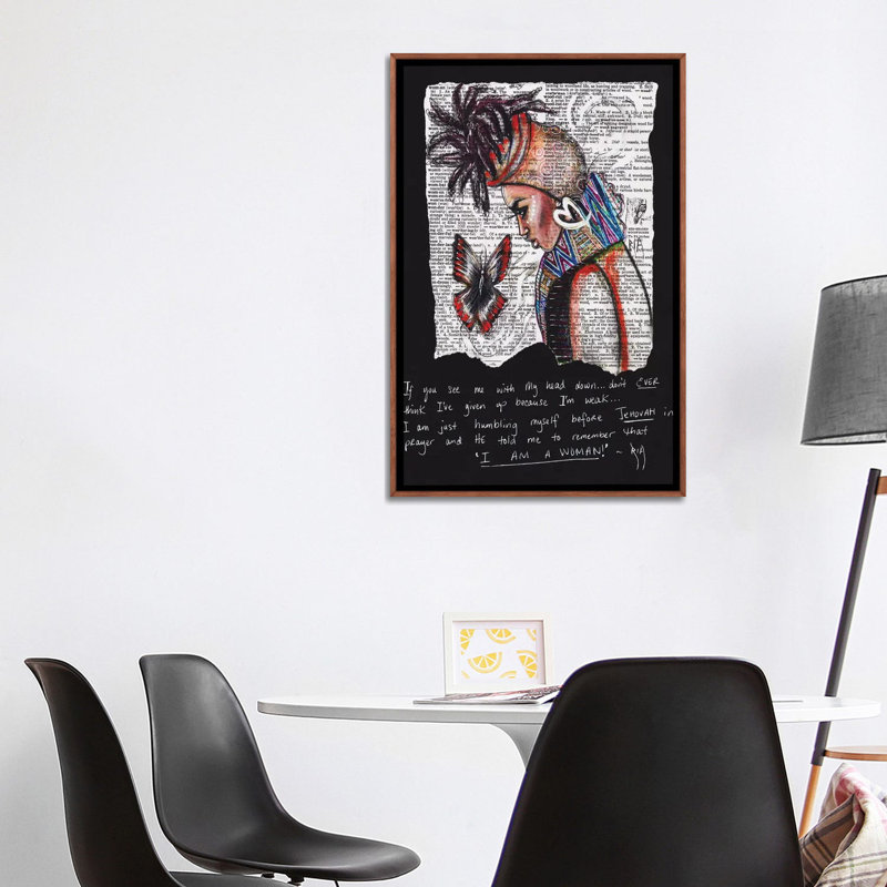 «I Am a Woman» par l'artiste Ria - impression d'art graphique, H 40 po x l 26 po x P 1,5 po, Aucun mat