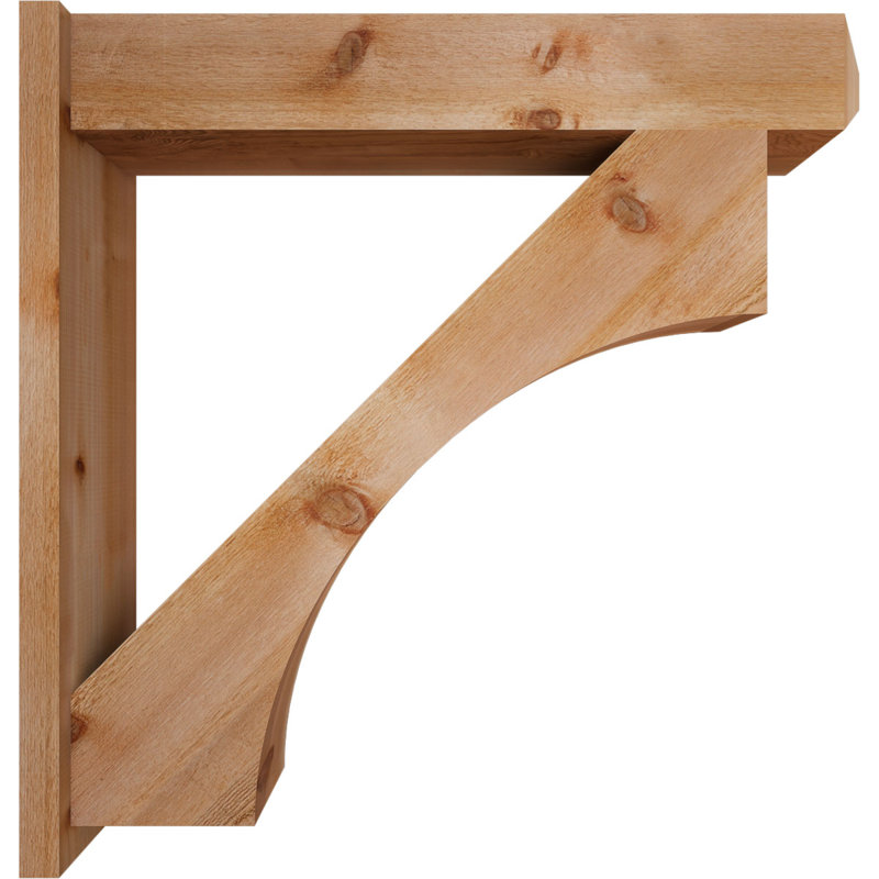 Persienne en bois rustique Westlake Craftsman, P 44 po x H 44 po, Cèdre rouge de l'Ouest de 8 po (sciage brut)