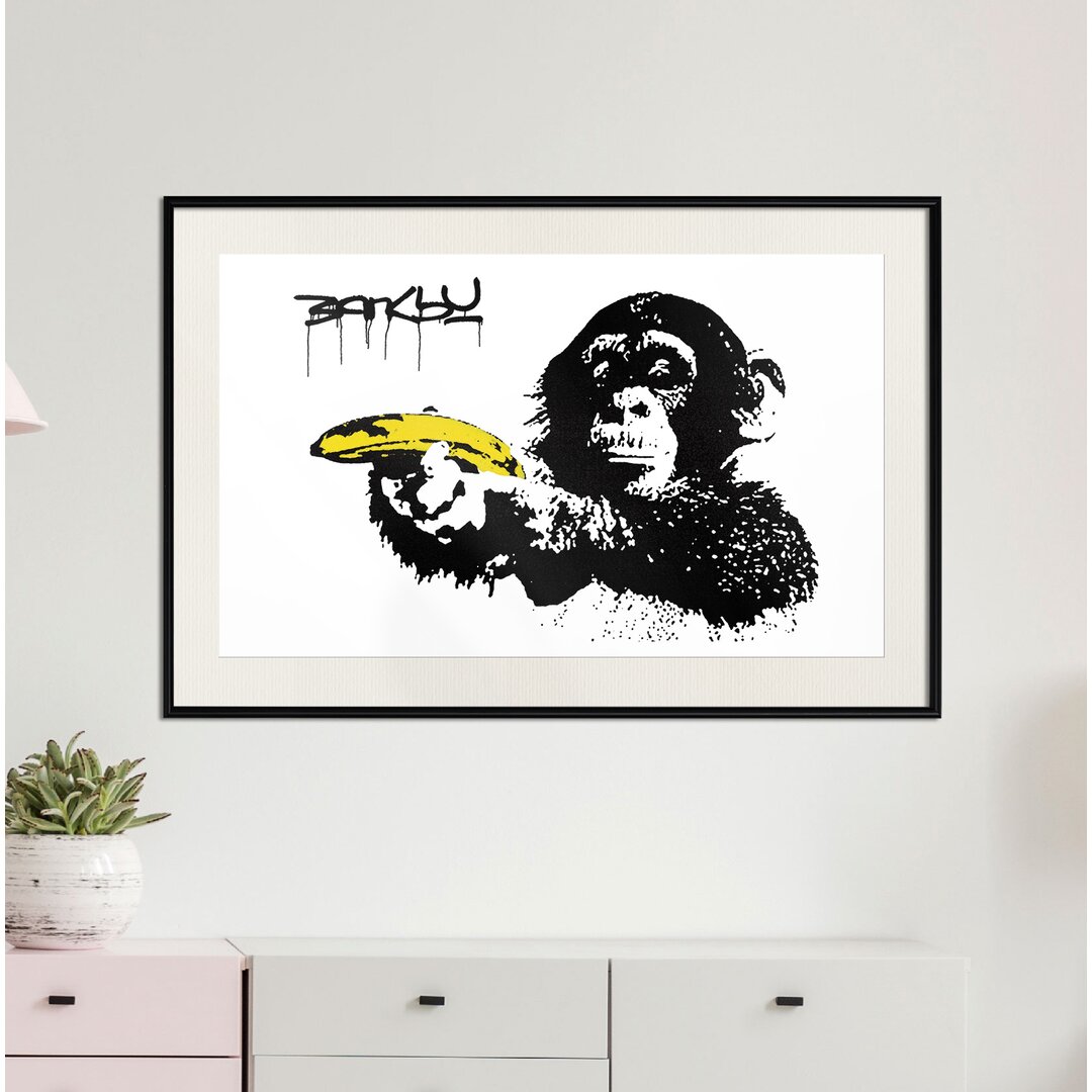 Gerahmter Grafikdruck Banksy Banana Gun II