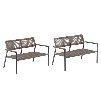 Eiland 47.25'' Wide Powder Coated Aluminum Loveseat