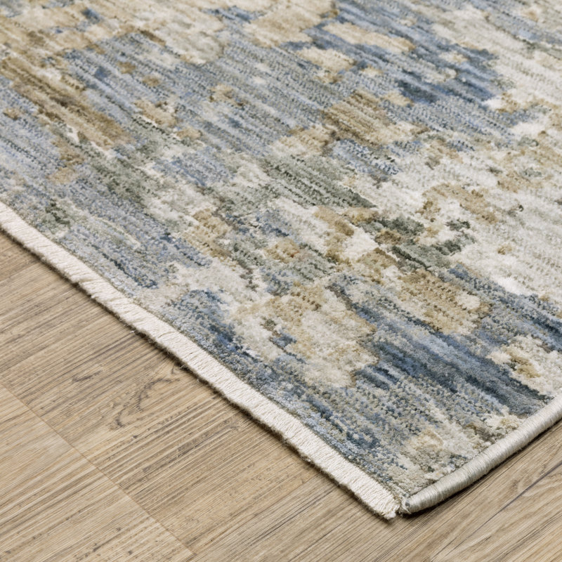 Gloria Distressed Abstract Beige/ Multi Area Rug, Rectangle 5'3" x 7'10"
